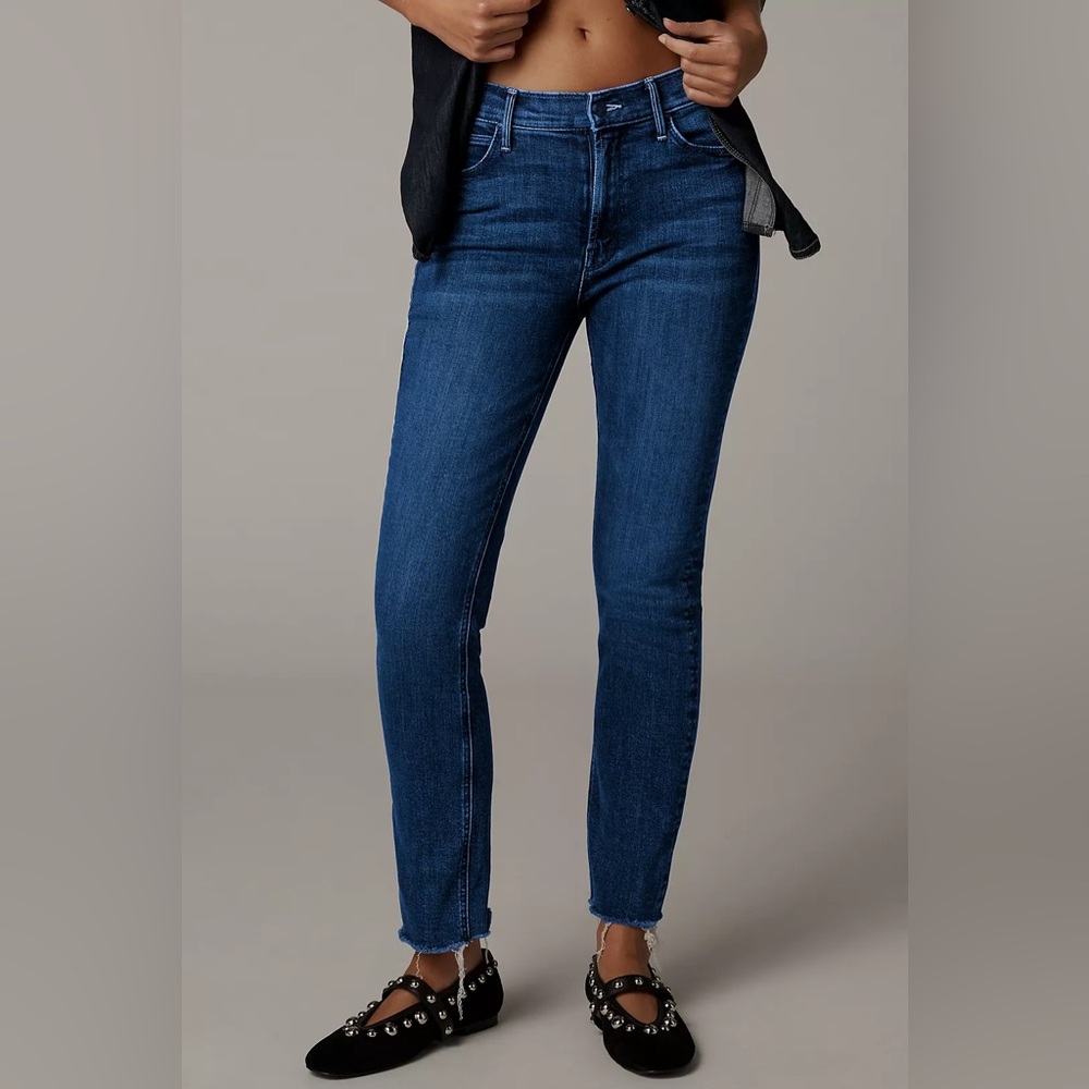 NEW MOTHER The Dazzler Mid-Rise Ankle Straight-Leg Jeans Fancy Meeting You Here